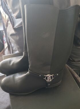 DKNY Girl's Black Knee-High Riding Boots